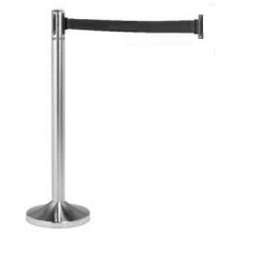 Absperrständer mit Ausziehgurt, Band schwarz / Höhe 1,00